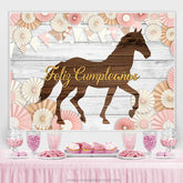 Braun Holz Pferd Mit Grau Holz Geburtstag Party Hintergrund